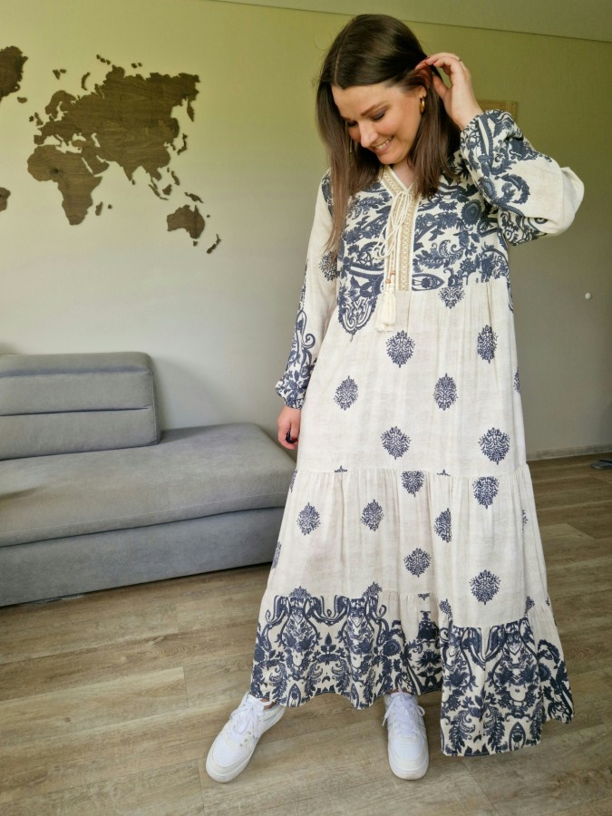 Boho stiliaus ilga suknelė (3 spalvos)