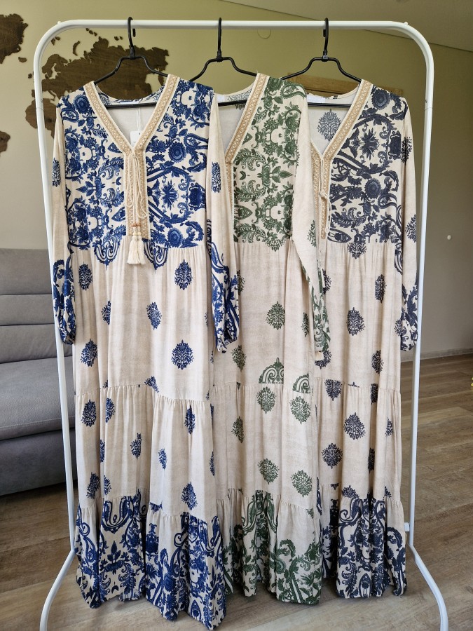 Boho stiliaus ilga suknelė (3 spalvos)