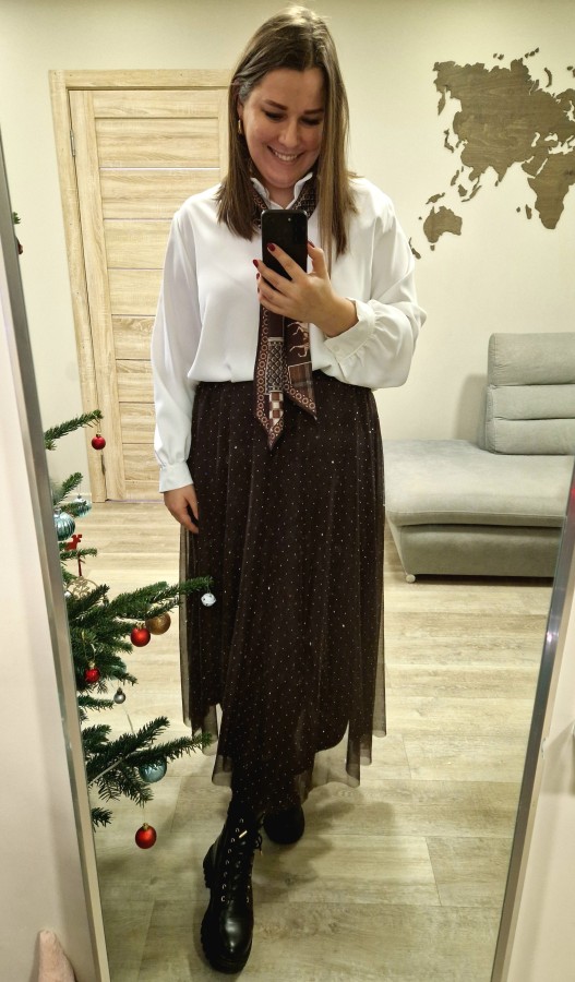 Dailūs marškiniai su skarele (2 spalvos)