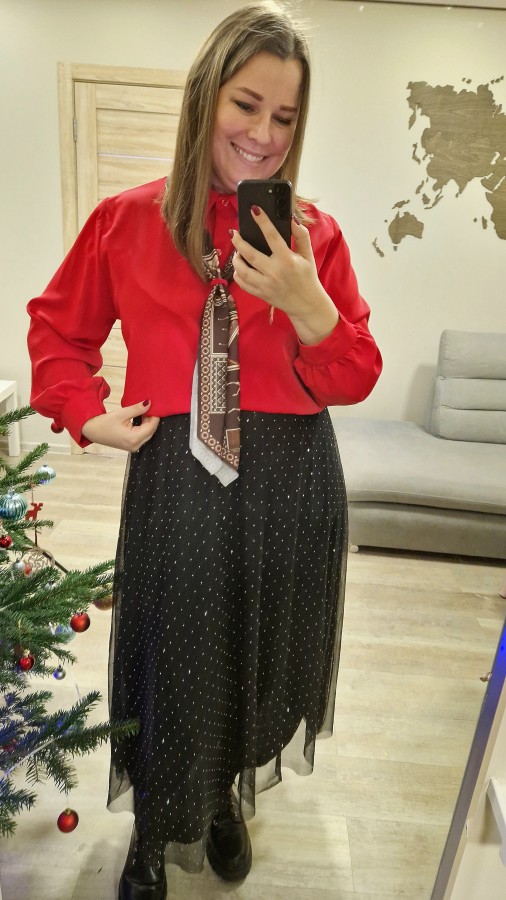 Dailūs marškiniai su skarele (2 spalvos)