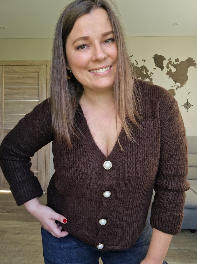 Elegantiškas megztukas-kardiganas (4 spalvos)