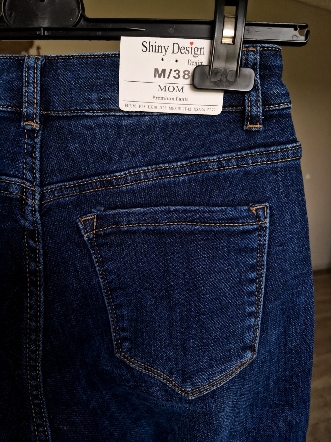 Pašiltinti Momfit džinsai (XS-XL dydžiai)