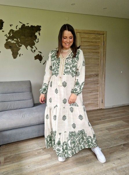 Boho stiliaus ilga suknelė (3 spalvos)