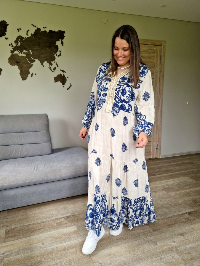 Boho stiliaus ilga suknelė (3 spalvos)