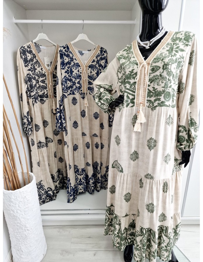 Boho stiliaus ilga suknelė (3 spalvos)