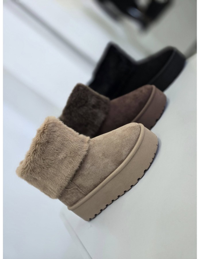 Labai šilti juodi aulinukai su kailiuku