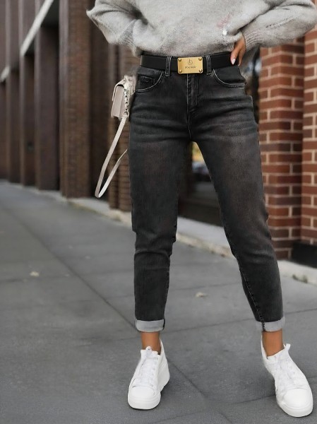 Tamsiai pilki Momfit džinsai (25-30 dydžiai)