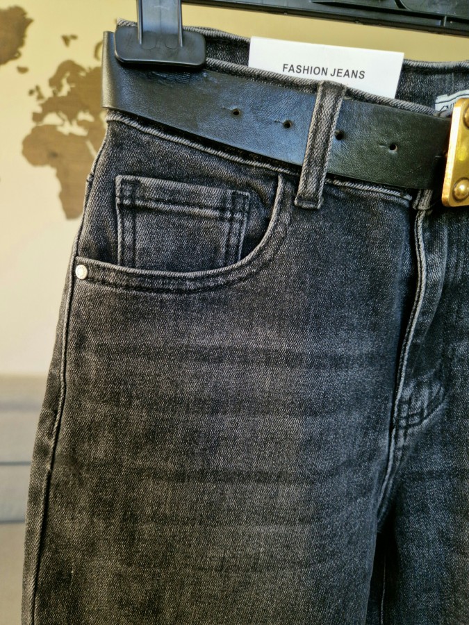 Tamsiai pilki Momfit džinsai (25-30 dydžiai)