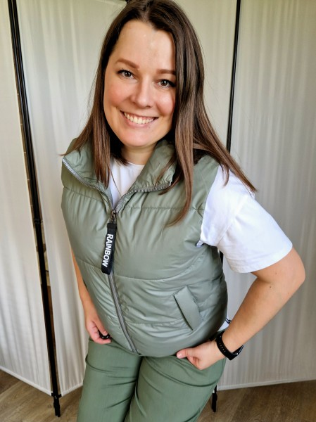 Khaki spalvos eko odos liemenė